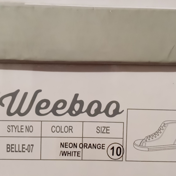 Flash sale Weeboo White Orange high top sneakers - Picture 7 of 9